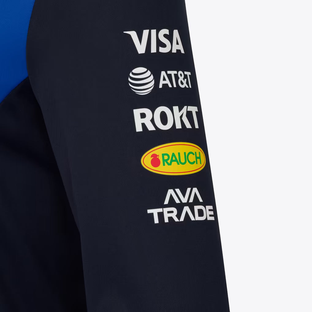 Official Oracle Red Bull Racing 2026 team hoodie in blue and navy, featuring sponsor logos including TAG Heuer, Oracle, and Ford.